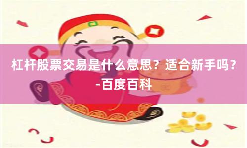 杠杆股票交易是什么意思？适合新手吗？-百度百科